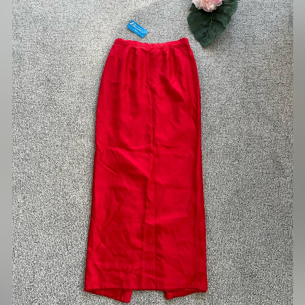 NWT Vintage House of Bianchi Red Maxi Skirt Size 10
